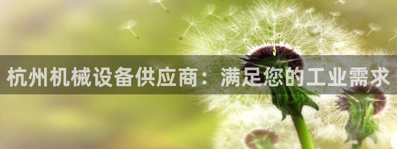 杏盛平台注册：杭州机械设备供应商：满足您的工业需求
