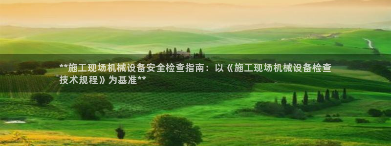 杏盛平台登陆：**施工现场机械设备安全检查指南：以《施工现场机械设备检查
技术规