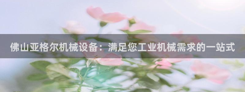 杏盛平台登录：佛山亚格尔机械设备：满足您工业机械需求的一站式
