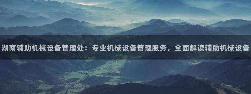 杏盛平台主管：湖南辅助机械设备管理处：专